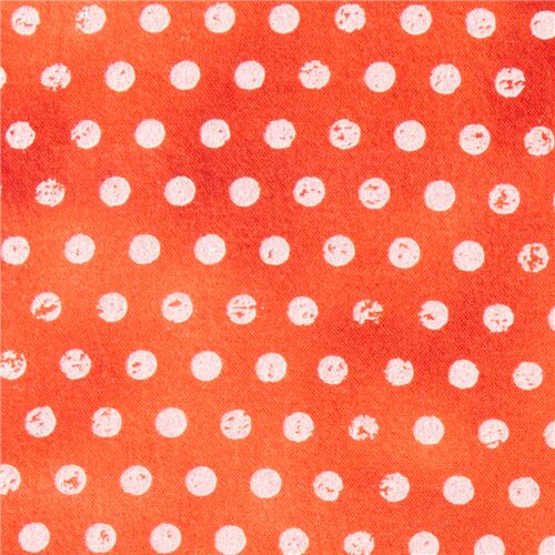 tessuto arancione pois stile batik Tessuto