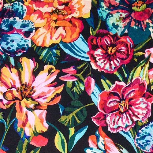 Fiori Dipinti Toni Gioiello Tessuto