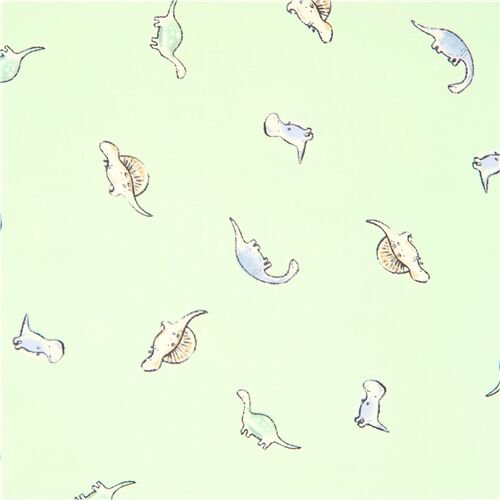 tessuto verde menta animali dinosauri cotone Tessuto