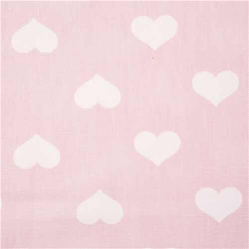 tessuto rosa oxford dal Giappone file cuori rosa pallido Tessuto