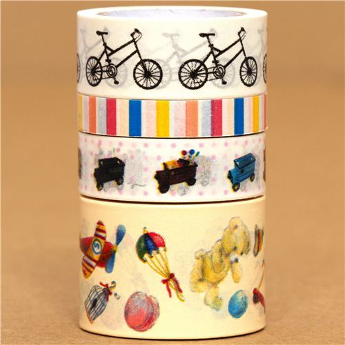 Paper Tape set bike car toys stripes 1