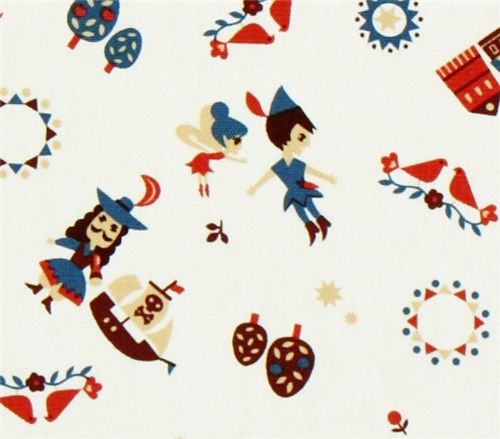 Peter Pan Kokka oxford cloth fabric fairy tale Japan Tela