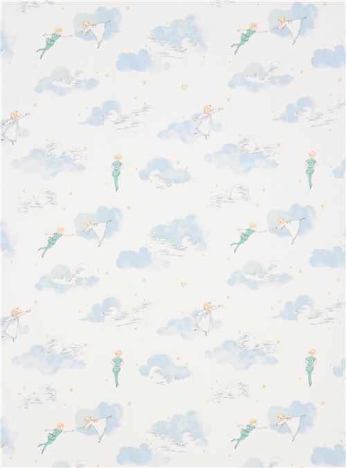 Remnant (24 x 112 cm) - Peter Pan and Wendy fabric by Michael Miller with embellishments 2