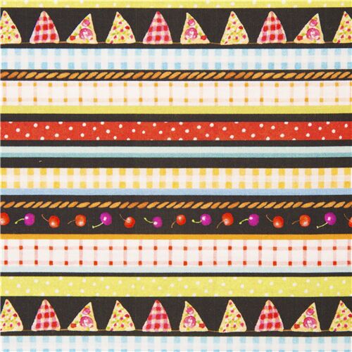 tessuto cibo picnic pois quadretti strisce cotone Tessuto