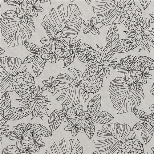 Tropical Pineapple Linework Fabric