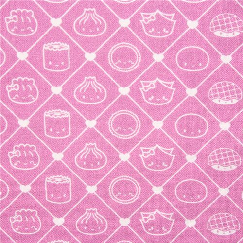 Cute Dumpling Sushi in Diamonds Fabric