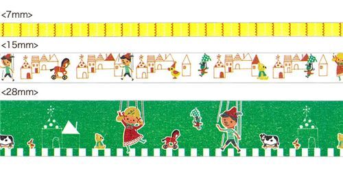 3 rubans de masquage en Washi Shinzi Katoh, Pinocchio, des maisons, des jouets 3