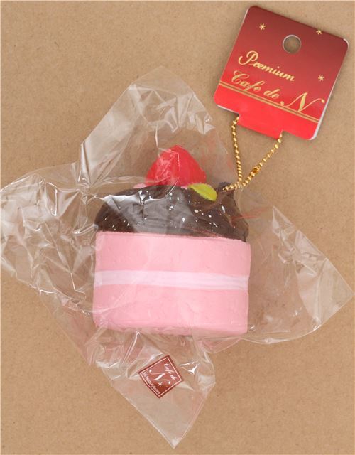 Premium Cafe de N pink dark brown filling Mont Blanc cake squishy charm kawaii 5