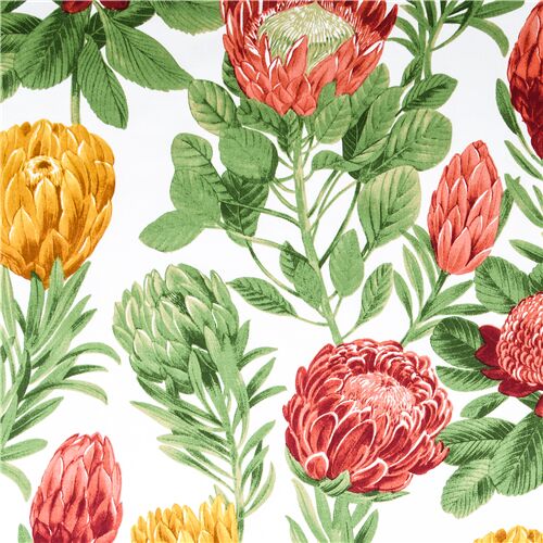 Protea Tropische Blumen Artischocke Stoff