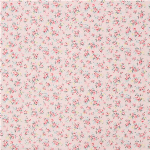 Rimanenza di (47 x 110 cm) - tessuto rosa pesca chiaro Quilt Gate roselline retr�  3