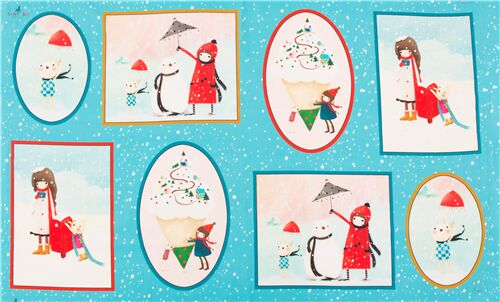 Santoro Kori Kumi Bonhomme De Neige D’Hiver Panneau Tissu