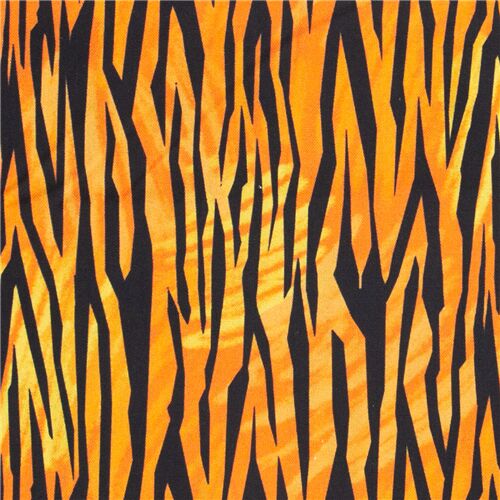 Tissu orange avec des rayures noires Tissu