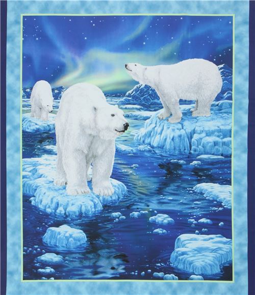 Quilting Treasures polar bear panel fabric Fabric