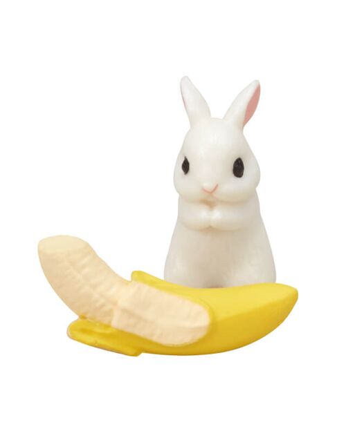 Mu�eco en c�psula gashapon conejito blanco y su comida favorita modelo aleatorio 2