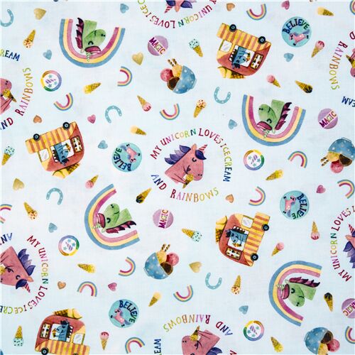 Ma Licorne Adore La Glace Arc-En-Ciel Tissu