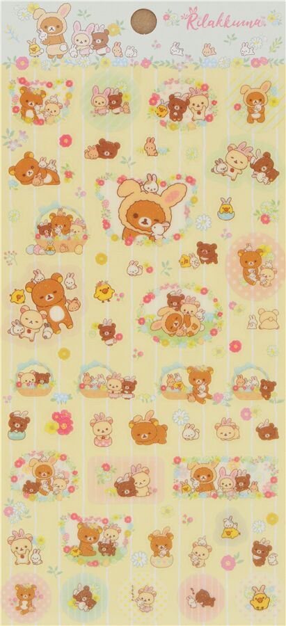 Rilakkuma Easter bunny glitter stickers by San-X 4