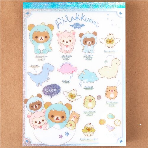 Rilakkuma and friends dinosaur memo pad by San-X