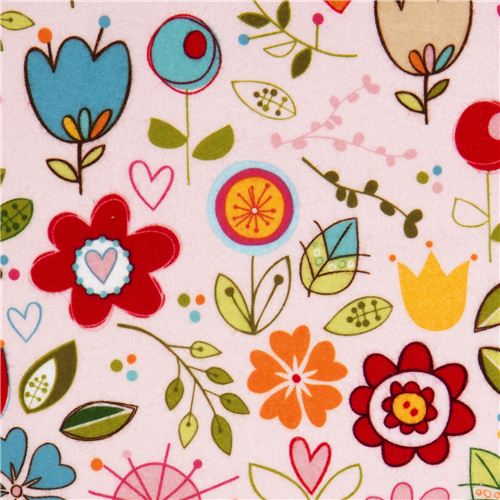 Riley Blake Flannellstoff mit Blumen Herz Blatt 1