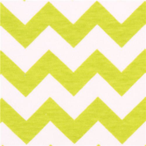Tissu jersey Riley Blake avec des chevrons vert citron Tissu