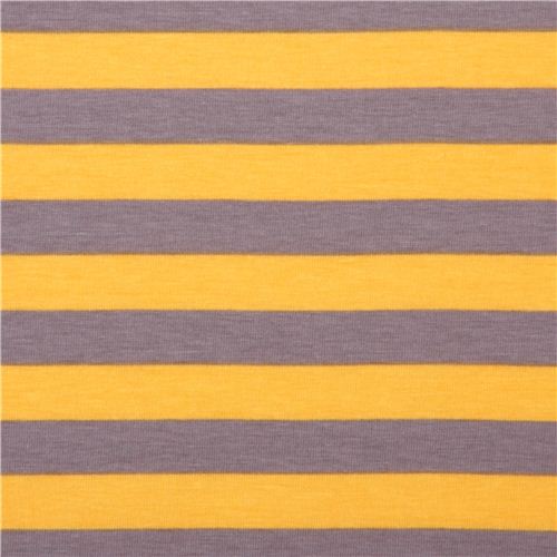 Riley Blake Stretch Jersey Stoff schmale Streifen gelb-grau Stoff