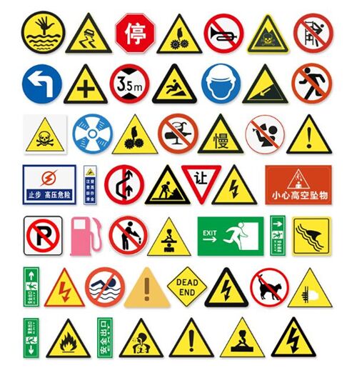 Pegatinas troqueladas paquete 50 modelos diferentes se�ales de peligro seguridad 4