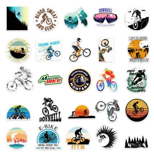 Roadsports diecut sticker pack 50 unique designs bicycle cylists BMX 5