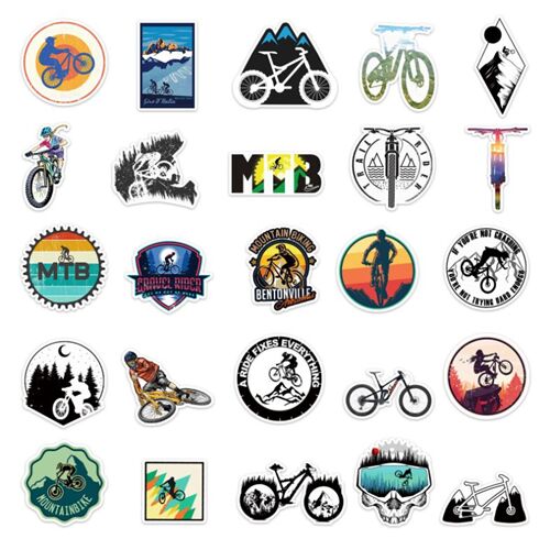 Roadsports diecut sticker pack 50 unique designs bicycle cylists BMX 6