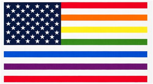 Pannello Con Bandiera Pride Arcobaleno Americana USA Tessuto