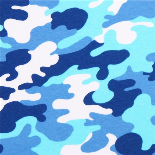 Tela de punto camuflaje azul Robert Kaufman Laguna Jersey Tela