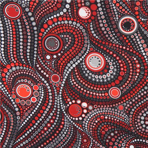 Tissu Robert Kaufman avec des pois rouges, Effervescence Digital Tissu