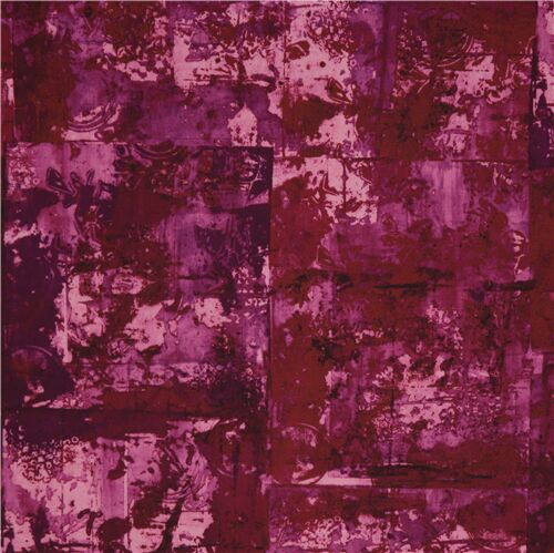 Abstract Paint Purple Red Swimwear Fabric