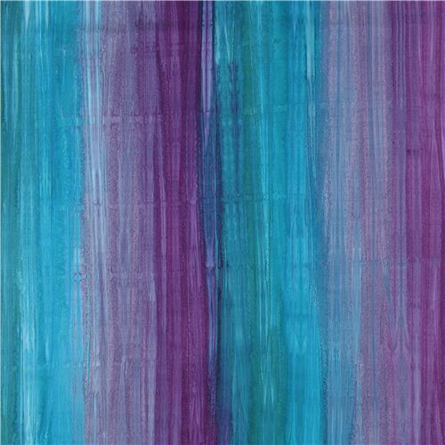 Rimanenza di (18 x 112 cm) - tessuto blu viola Robert Kaufman effetto ombra stile batik strisce 3