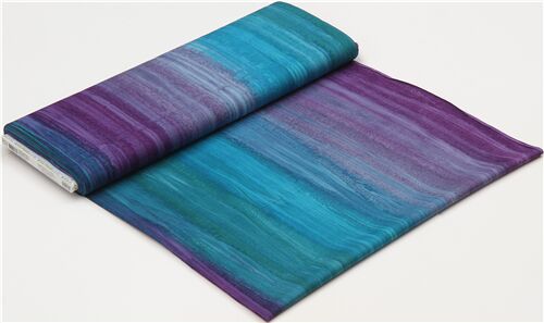 Rimanenza di (18 x 112 cm) - tessuto blu viola Robert Kaufman effetto ombra stile batik strisce 4
