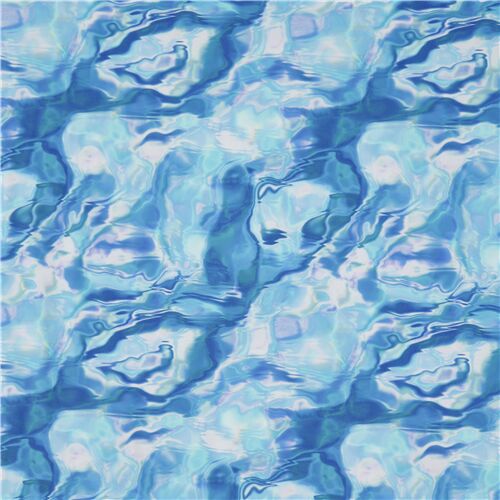 Blue Water Waves Swimwear Fabric