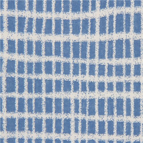 Tela de cuadros azul y blanca con cuadrícula Tela