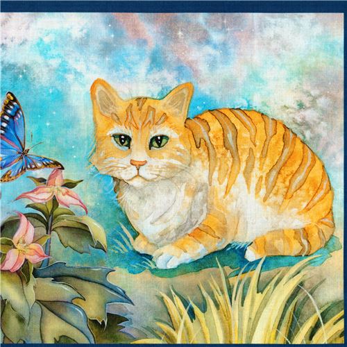 Stoffrest (61 x 112 cm) - Stoff mit Katzen von Robert Kaufman 2