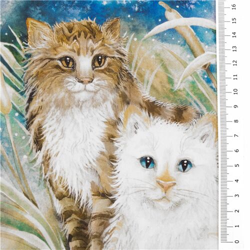 Stoffrest (61 x 112 cm) - Stoff mit Katzen von Robert Kaufman 3