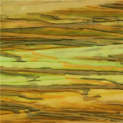 Robert Kaufman tela batik de rayas en amarillo verde Tela