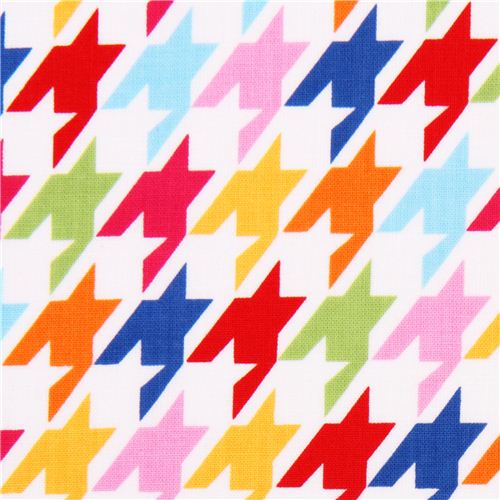 Tissu Robert Kaufman Remix, motif pied-de-poule multicolore Tissu