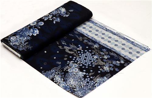 Robert Kaufman fabric with Asian flowers & border 5
