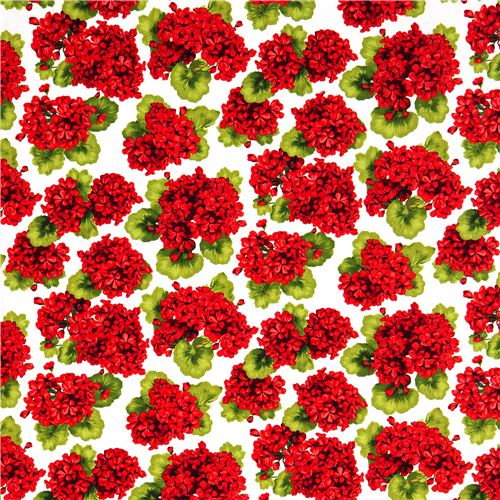 Robert Kaufman fabric with red flowers from the USA 2