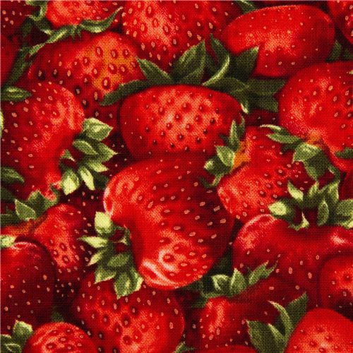 Robert Kaufman fabric with red strawberries 1