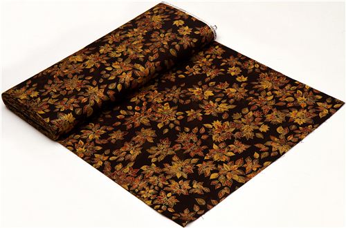 Robert Kaufman golden autumn fabric with leaves 3