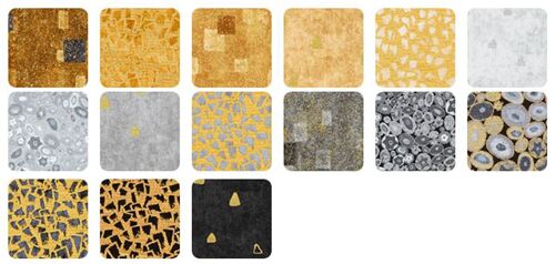 Robert Kaufman metallic gold Gustav Klimt fabric Roll-Up bundle 3