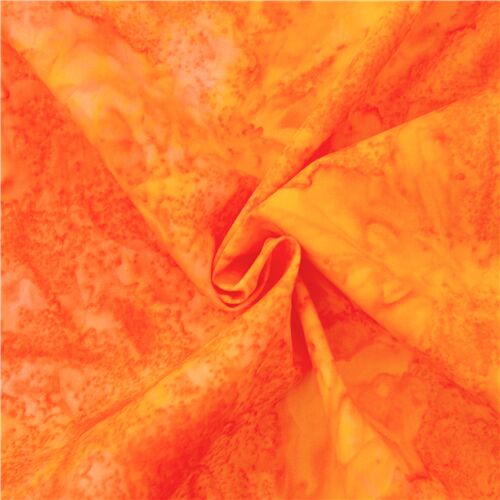 tessuto arancione sfumato stile batik Robert Kaufman Tessuto