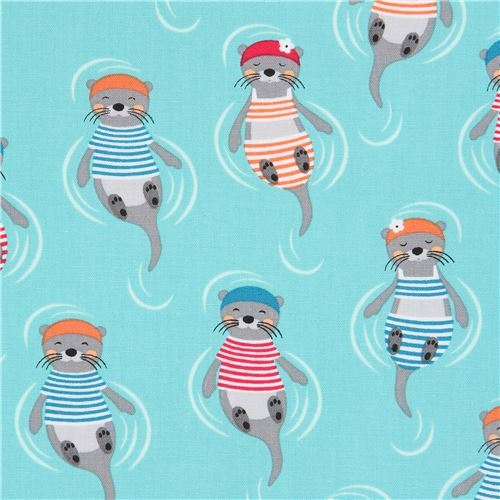 Tissu Robert Kaufman avec des otaries Tissu