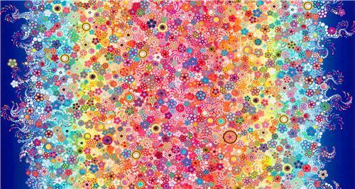 Robert Kaufman rainbow color fabric with circles Effervescence Fabric