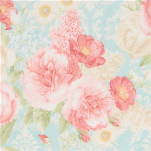 Tela floral vintage retro de Robert Kaufman Tela