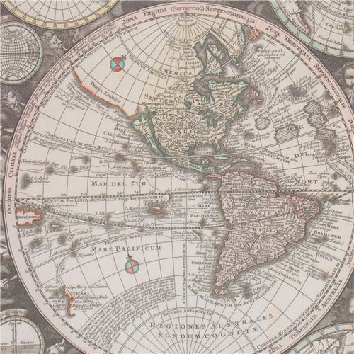 Remnant 82 cm - Robert Kaufman vintage map fabric 2