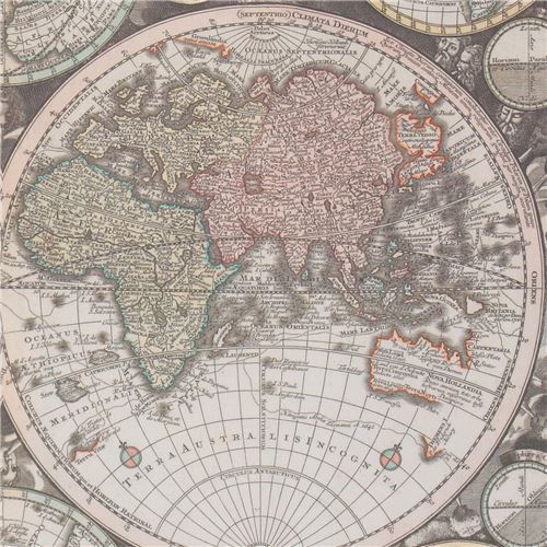 Remnant 82 cm - Robert Kaufman vintage map fabric 3